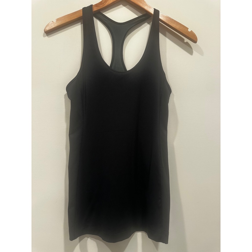 Brooks Womens XS Black Charcoal Grey Racerback Running Tank Top Mesh Back
